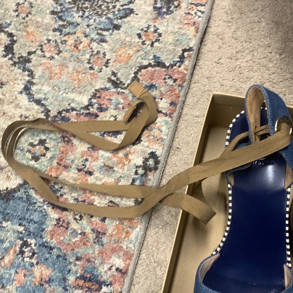 Markdown!!!!New Tory Burch Dandy Denim Wedge Platform Espadrilles - Picture 3 of 8